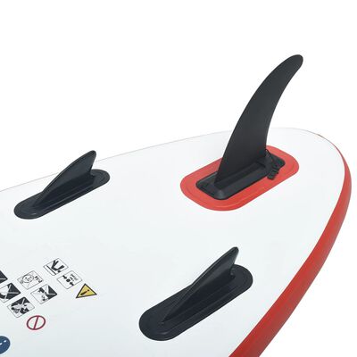 vidaXL felfújható piros és fehér állva evezős SUP szörfdeszka szett