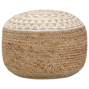 vidaXL k&eacute;zzel k&eacute;sz&uuml;lt feh&eacute;r juta puff 45 x 30 cm