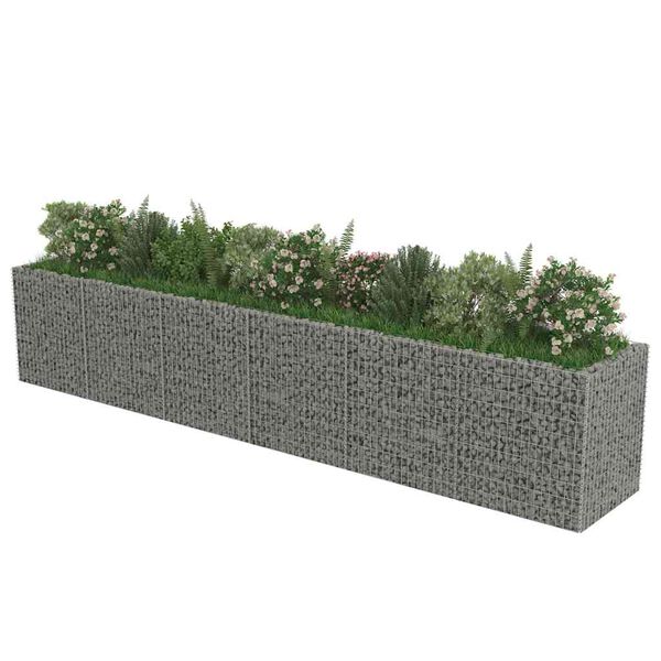 vidaXL horganyzott ac&eacute;l gabion magas&aacute;gy&aacute;s 540 x 90 x 100 cm