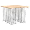 vidaXL t&ouml;m&ouml;r fenyőfa kerti asztal gabion mint&aacute;val 100 x 102 x 72 cm