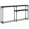 vidaXL Konzolasztal Fekete t&ouml;lgy 146 x 22,5 x 75 cm Faanyag