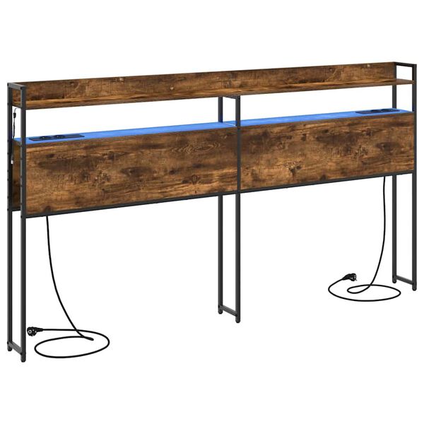 vidaXL T&aacute;rol&oacute; fejt&aacute;mla polcokkal F&uuml;st&ouml;lt t&ouml;lgy 180 cm Faanyag