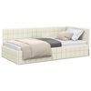 vidaXL Sarok&aacute;gy keret fejt&aacute;ml&aacute;val Kr&eacute;m 90 cm x 200 cm B&aacute;rsony