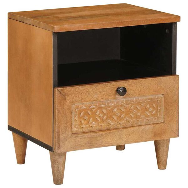 vidaXL Éjjeliszekrény Világos Barna 40 x 33 x 46 cm Tömör akácfa