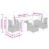 vidaXL 7 r&eacute;szes fekete polyrattan kerti &eacute;tkezőgarnit&uacute;ra p&aacute;rn&aacute;val