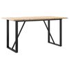 vidaXL t&ouml;m&ouml;r fenyőfa &eacute;s ac&eacute;l &eacute;tkezőasztal O-v&aacute;zzal 160x80x75,5 cm