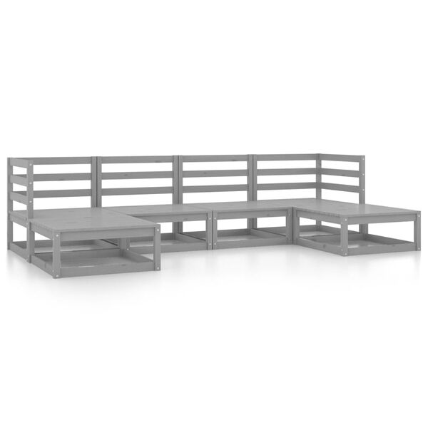 vidaXL 6 r&eacute;szes t&ouml;m&ouml;r fenyőfa kerti &uuml;lőgarnit&uacute;ra