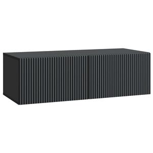 vidaXL Fali TV szekr&eacute;ny Fekete 98 x 41 x 30 cm Szerelt Fa