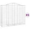 vidaXL 5 db &iacute;ves horganyzott vas gabion kos&aacute;r 200x50x160/180 cm