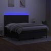 vidaXL fekete sz&ouml;vet rug&oacute;s &eacute;s LED-es &aacute;gy matraccal 160x200 cm