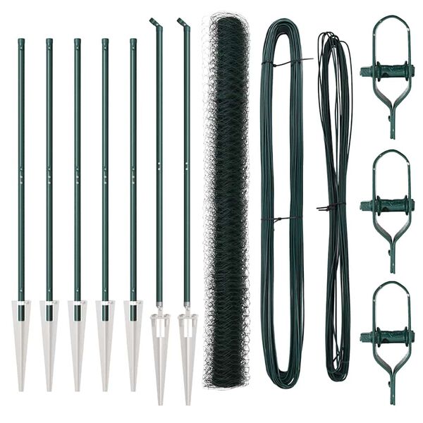 vidaXL Ker&iacute;t&eacute;soszlop Z&ouml;ld 10 x 1,6 m (36 mm h&aacute;l&oacute;) Ac&eacute;l &eacute;s PVC