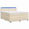 vidaXL Boxspring &aacute;gy matraccal &eacute;s LED-del Kr&eacute;msz&iacute;nű 140 x 190 cm