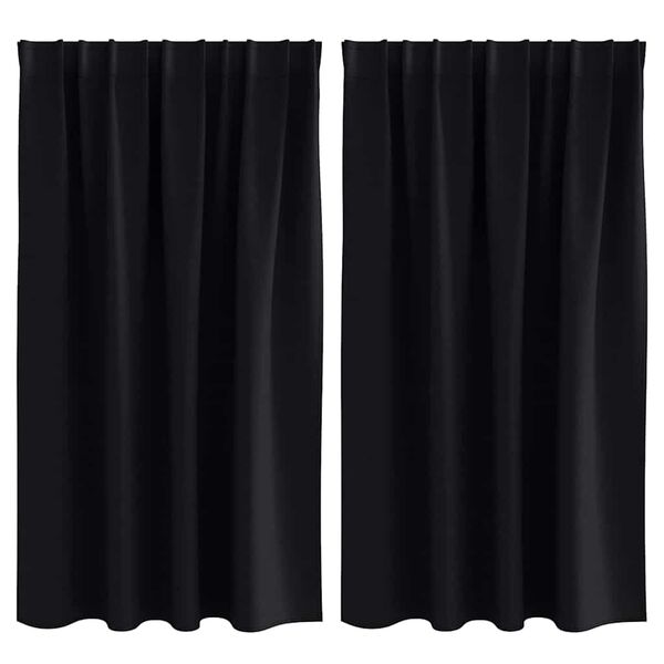 vidaXL Fekete F&uuml;gg&ouml;ny Gyűrűkkel 2 pcs Fekete 140 x 140 cm Poli&eacute;szter