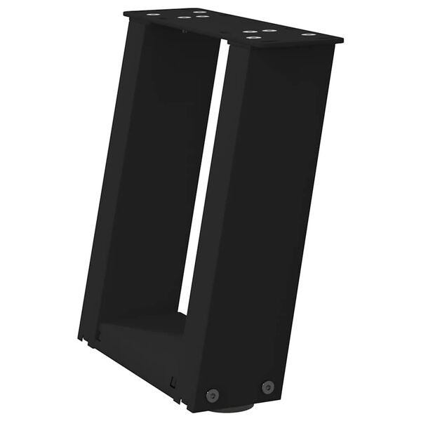 vidaXL 2 db U alak&uacute; fekete ac&eacute;l doh&aacute;nyz&oacute;asztal l&aacute;b 30x(30-31) cm