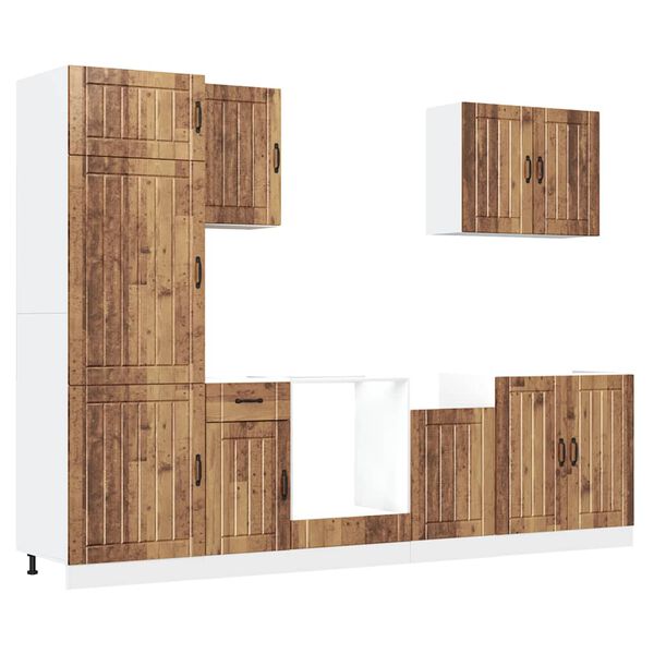 vidaXL 7 darabos konyhaszekr&eacute;ny k&eacute;szlet Lucca r&eacute;gi f&aacute;b&oacute;l k&eacute;sz&uuml;lt műfa