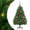 vidaXL Műanyag Hajtogat&oacute;s Kar&aacute;csonyfa 150 LED Z&ouml;ld 120 cm PVC &eacute;s Ac&eacute;l