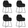 vidaXL &Eacute;tkező Sz&eacute;kek 4 pcs B&aacute;rsony Fekete 55 x 50 x 84 cm