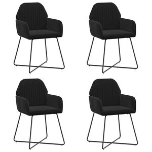vidaXL &Eacute;tkező Sz&eacute;kek 4 pcs B&aacute;rsony Fekete 55 x 50 x 84 cm