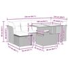 vidaXL 7 részes barna polyrattan akácfa kerti ülőgarnitúra párnákkal