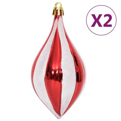 vidaXL 64 részes piros és fehér karácsonyi gömbszett