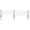 vidaXL Ker&iacute;t&eacute;s oszlopokkal Sz&uuml;rke 0,4 x 10 m Ac&eacute;l &eacute;s PVC