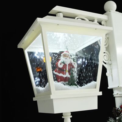 vidaXL piros-fehér PVC karácsonyi utcai lámpa Mikulással 81x40x188 cm