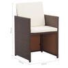vidaXL 15-r&eacute;szes barna polyrattan k&uuml;lt&eacute;ri &eacute;tkezőszett p&aacute;rn&aacute;kkal