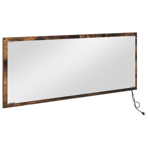 vidaXL T&uuml;k&ouml;r LED -es l&aacute;mp&aacute;kkal F&uuml;st&ouml;lt t&ouml;lgy 90 x 8,5 x 37 cm Faanyag