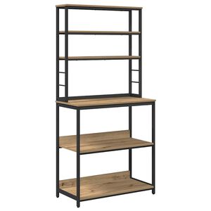vidaXL Konyhai polc 5 szintes 80 x 40 x 168 cm Szerelt Fa