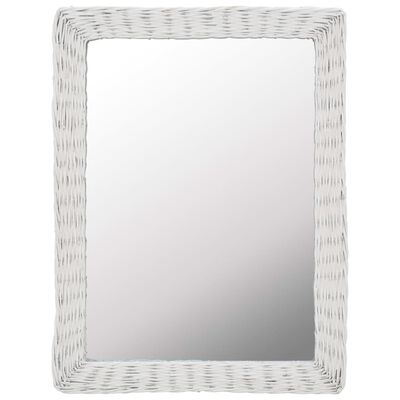 vidaXL fehér fonott vessző tükör 60 x 80 cm