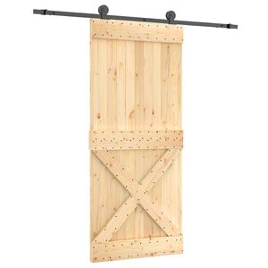 vidaXL Cs&uacute;sz&oacute; ajt&oacute; 90 x 210 cm Szil&aacute;rd Fenyőfa (Nem Kezelt)