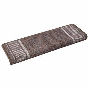 vidaXL &Ouml;ntapad&oacute;s l&eacute;pcsőszőnyegek 15 db 65 x 21 x 4 cm Non-Slip Barna