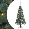 vidaXL Műfenyő vil&aacute;g&iacute;t&aacute;ssal &eacute;s g&ouml;mb&ouml;kkel Z&ouml;ld 120 cm PET