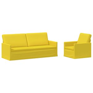 vidaXL Kanap&eacute; Szett 2 pcs Vil&aacute;gos s&aacute;rga Sz&ouml;vet