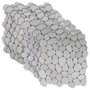 vidaXL Kavics csempe Feh&eacute;r 30 x 30 cm Foly&oacute; Kavics