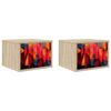 vidaXL Fali &eacute;jjeli szekr&eacute;ny HEESCH 2 db Sonoma T&ouml;lgy 36 x 33 x 25 cm