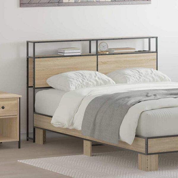 vidaXL T&aacute;rol&oacute; fejt&aacute;mla polcokkal t&aacute;rol&oacute;val sonoma t&ouml;lgy 120 cm Faanyag