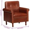 vidaXL barna val&oacute;di bőr kagyl&oacute;fotel