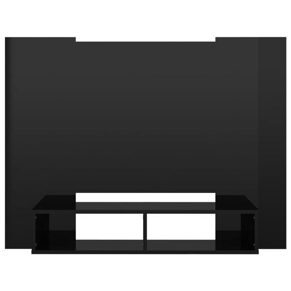 vidaXL magasf&eacute;nyű fekete szerelt fa fali TV-szekr&eacute;ny 120x23,5x90 cm
