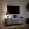 vidaXL szürke sonoma színű fali TV-szekrény LED-del 135x31x39,5 cm