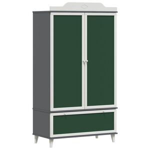 vidaXL Gyerek kreat&iacute;v t&aacute;rol&oacute; ROROS Sz&uuml;rke &eacute;s Feh&eacute;r 90 x 45 x 165 cm