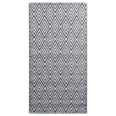 vidaXL fekete-fehér PP kültéri szőnyeg 190 x 290 cm