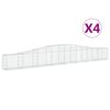 vidaXL 4 db &iacute;ves horganyzott vas gabion kos&aacute;r 400x30x40/60 cm