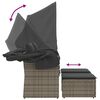 vidaXL 2 személyes szürke polyrattan kerti kanapé baldachinnal/székkel
