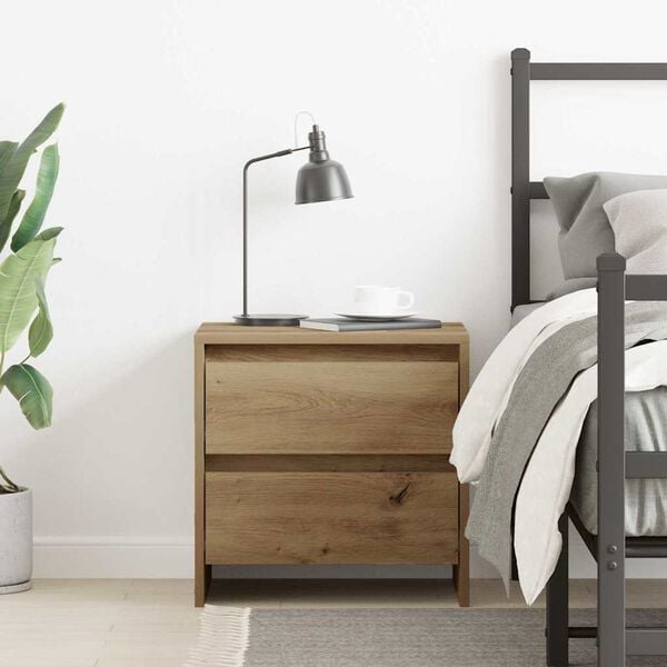 vidaXL Éjjeliszekrény fiókkal Artisan tölgy 45 x 34 x 44,5 cm Faanyag