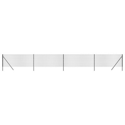 vidaXL antracitszürke horganyzott acél dróthálós kerítés 0,8x10 m