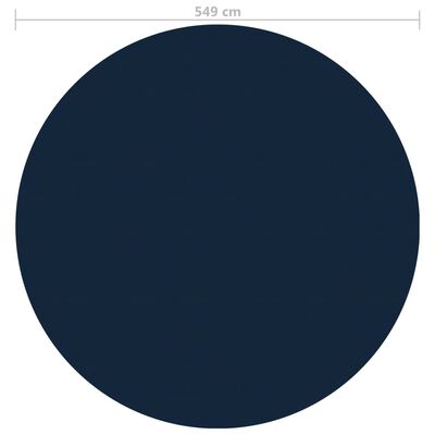 vidaXL fekete és kék napelemes lebegő PE medencefólia 594 cm