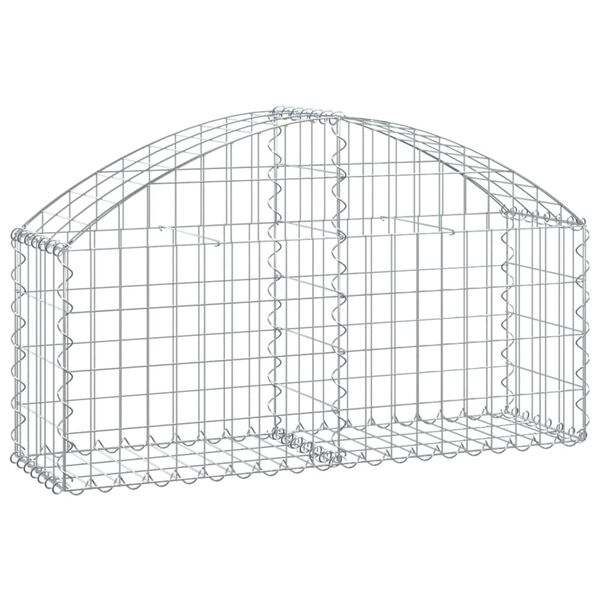 vidaXL íves horganyzott vas gabion kosár 100x30x40/60 cm