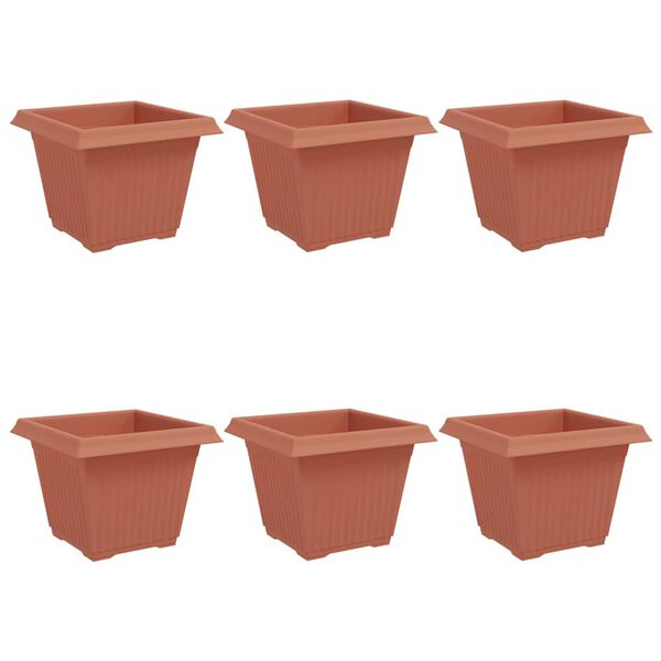 vidaXL N&eacute;gyzet Vir&aacute;gcser&eacute;p 6 pcs T&eacute;gla V&ouml;r&ouml;s 28,5 x 28,5 x 22 cm
