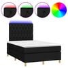 vidaXL fekete sz&ouml;vet rug&oacute;s &eacute;s LED-es &aacute;gy matraccal 120 x 200 cm
